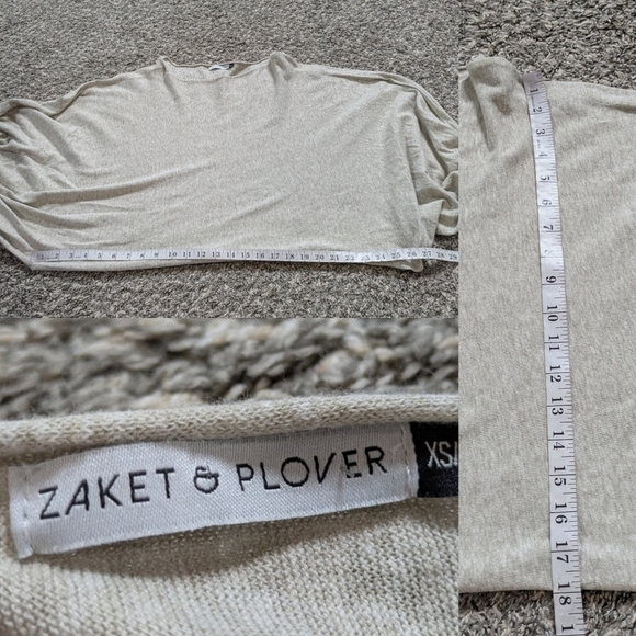 Zaket & Plover cream linen blend batwing lightweight sweater XS/S - Picture 7 of 9